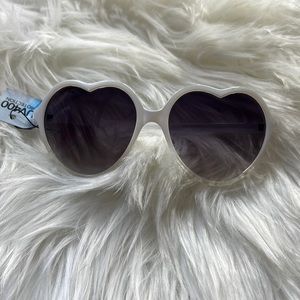 White heart shaped sunglasses